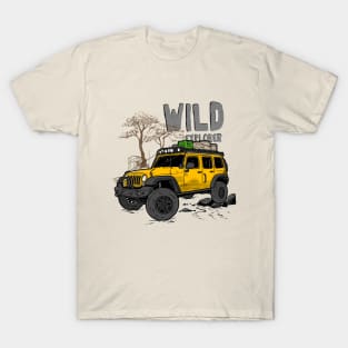 Wild Explorer Jeep - Adventure Yellow Jeep Wild Explore for Outdoor enthusiasts T-Shirt